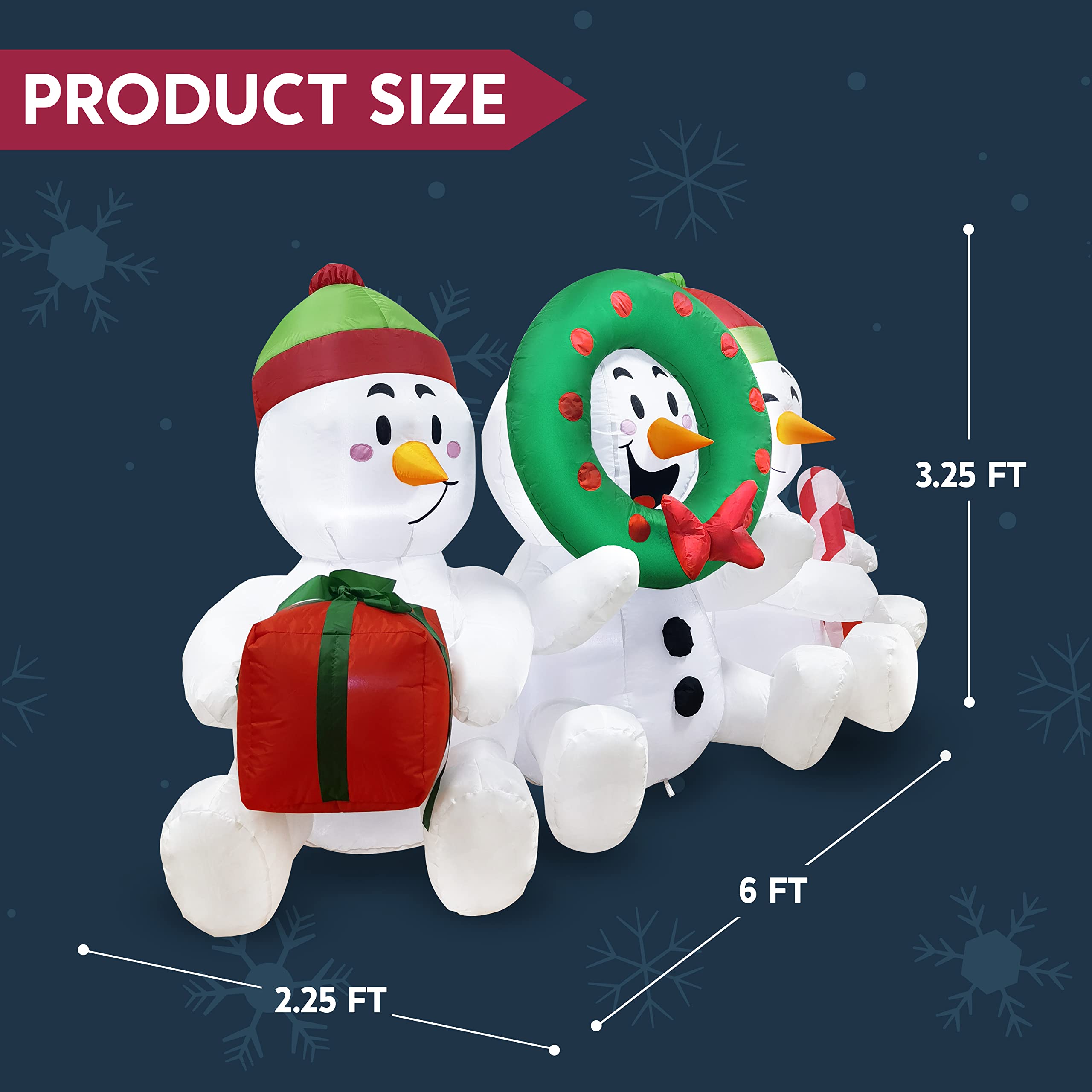 Foto 6 pulgar | Muñecos De Nieve Inflables Joiedomi De 1,8 M Con Luces Led Para Navidad - Venta Internacional.
