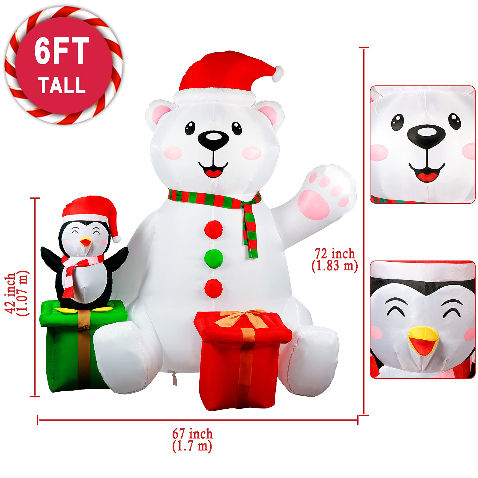 Foto 3 pulgar | Inflable Decorativo Ourwarm de Oso Polar y Pingüino-Venta Internacional