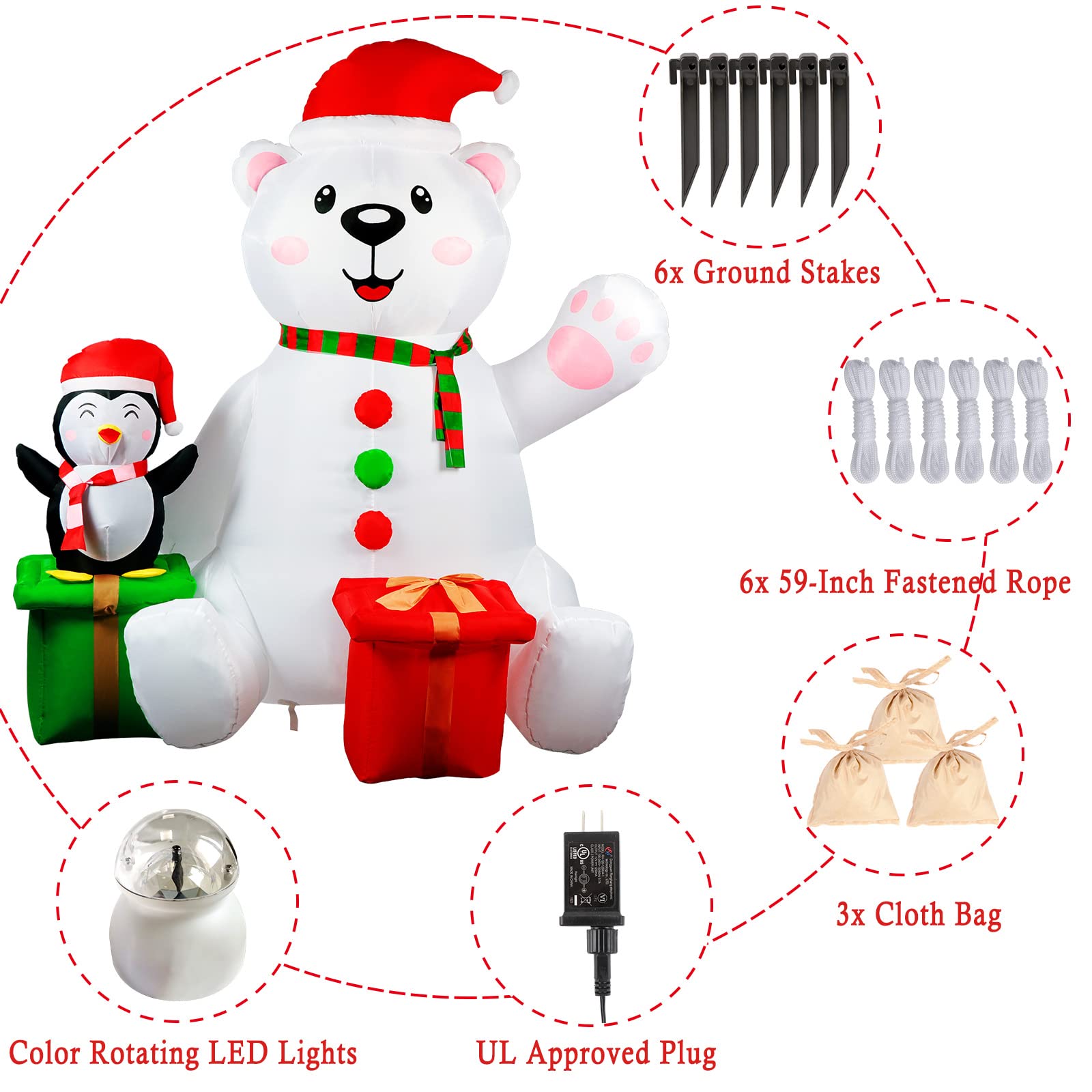 Foto 5 pulgar | Inflable Decorativo Ourwarm de Oso Polar y Pingüino-Venta Internacional