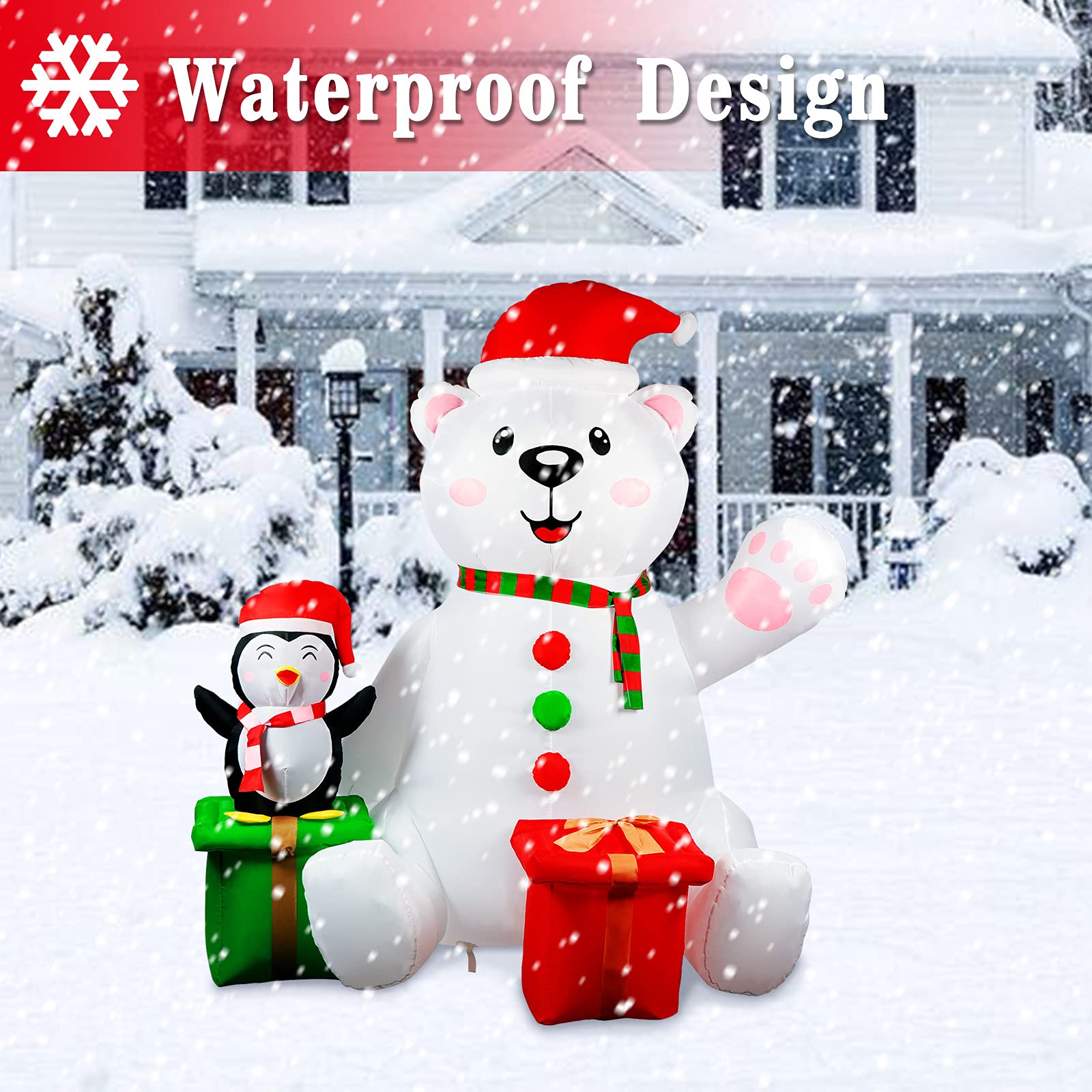 Foto 7 pulgar | Inflable Decorativo Ourwarm de Oso Polar y Pingüino-Venta Internacional