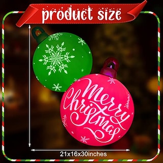 Foto 2 | Adornos Inflables Navideños Decorados Con Bolas De 30 Cm Con Led - Venta Internacional.
