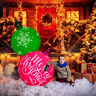 Foto 4 | Adornos Inflables Navideños Decorados Con Bolas De 30 Cm Con Led - Venta Internacional.