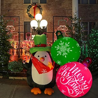 Foto 5 | Adornos Inflables Navideños Decorados Con Bolas De 30 Cm Con Led - Venta Internacional.
