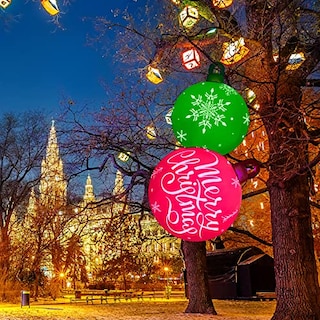 Foto 7 | Adornos Inflables Navideños Decorados Con Bolas De 30 Cm Con Led - Venta Internacional.