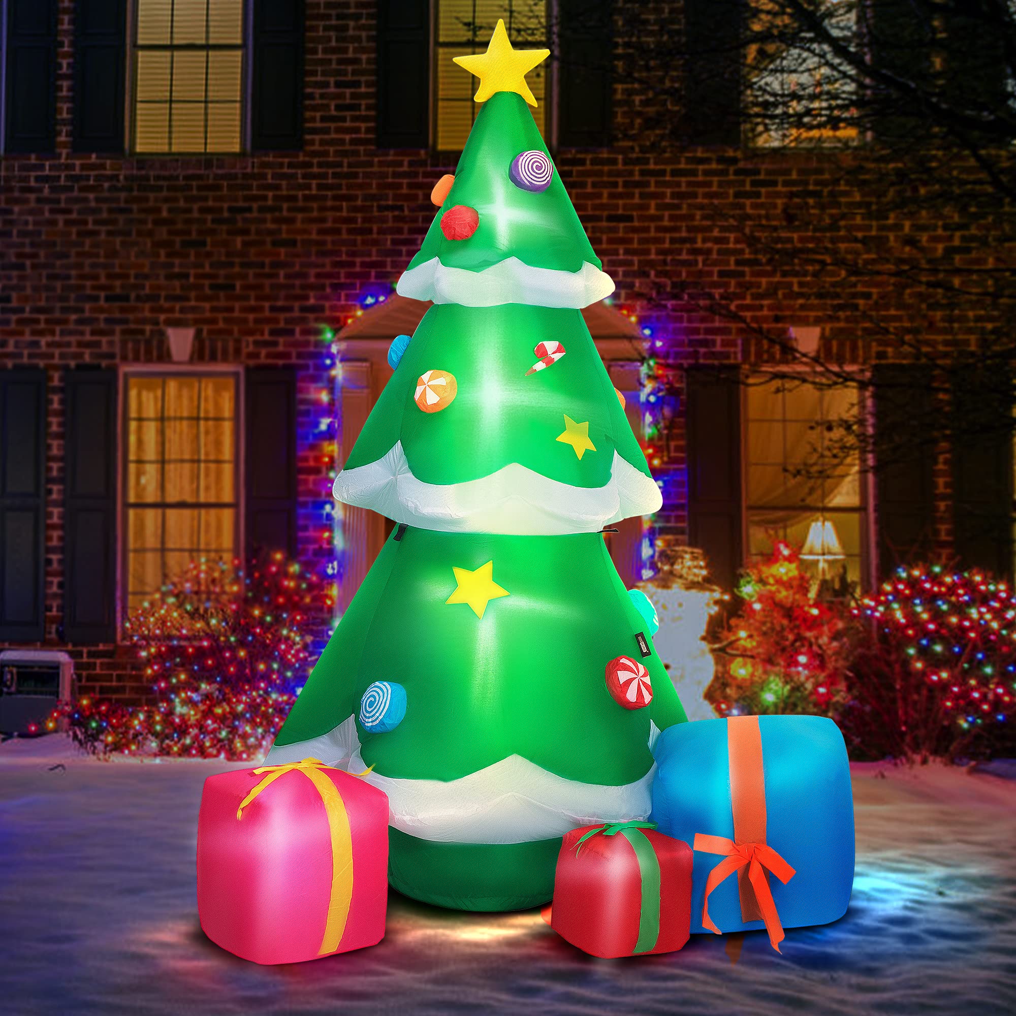 Foto 2 pulgar | Árbol De Navidad Inflable Con Iluminación Led Vivohome 180 Cm Con Acc - Venta Internacional.