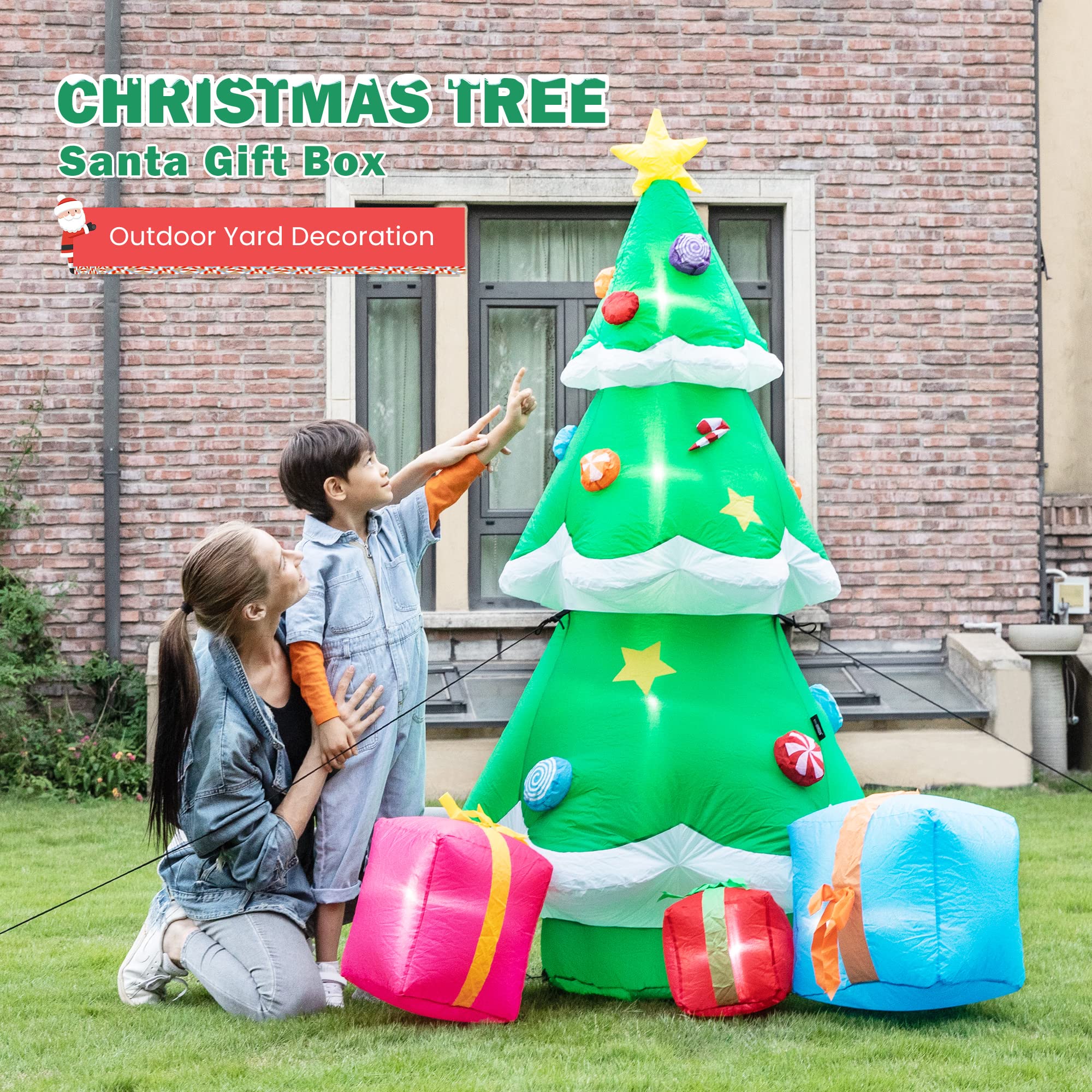 Foto 3 pulgar | Árbol De Navidad Inflable Con Iluminación Led Vivohome 180 Cm Con Acc - Venta Internacional.