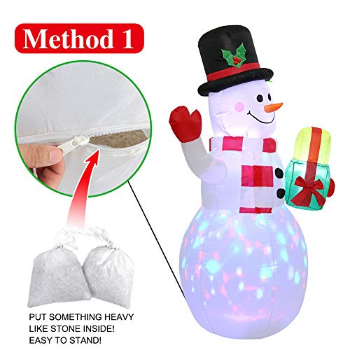 Foto 4 pulgar | Muñeco de Nieve AeroWo Inflable 150 cm con Tapa Led Giratoria - Venta Internacional