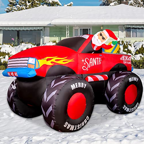 Foto 3 | Papá Noel Inflable Navideño Goosh En Camión De 2,4 M Con Led - Venta Internacional.
