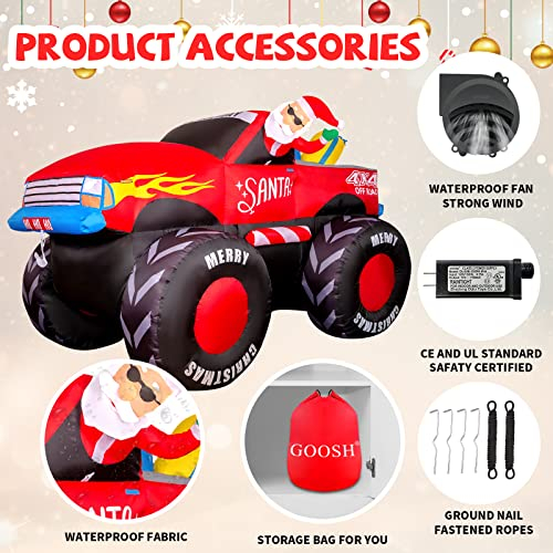 Foto 5 pulgar | Papá Noel Inflable Navideño Goosh En Camión De 2,4 M Con Led - Venta Internacional.