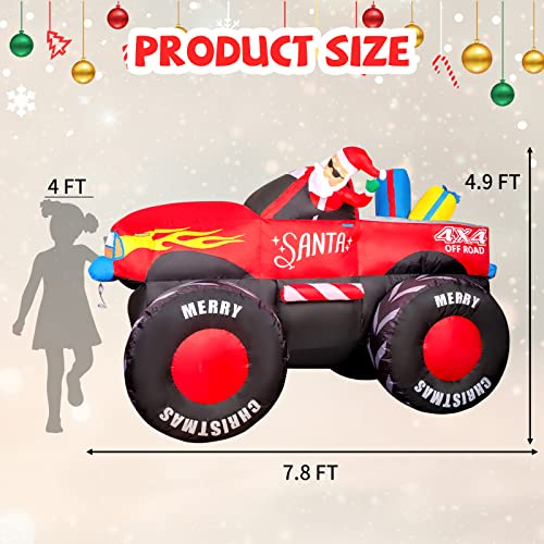 Foto 7 pulgar | Papá Noel Inflable Navideño Goosh En Camión De 2,4 M Con Led - Venta Internacional.