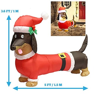 Foto 2 | Decoración Navideña Inflable Joiedomi Wiener Dog De 1,5 M - Venta Internacional.