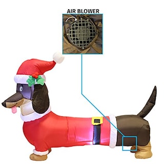 Foto 3 | Decoración Navideña Inflable Joiedomi Wiener Dog De 1,5 M - Venta Internacional.