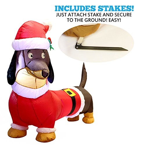 Foto 5 pulgar | Decoración Navideña Inflable Joiedomi Wiener Dog De 1,5 M - Venta Internacional.