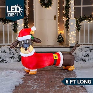 Foto 7 | Decoración Navideña Inflable Joiedomi Wiener Dog De 1,5 M - Venta Internacional.