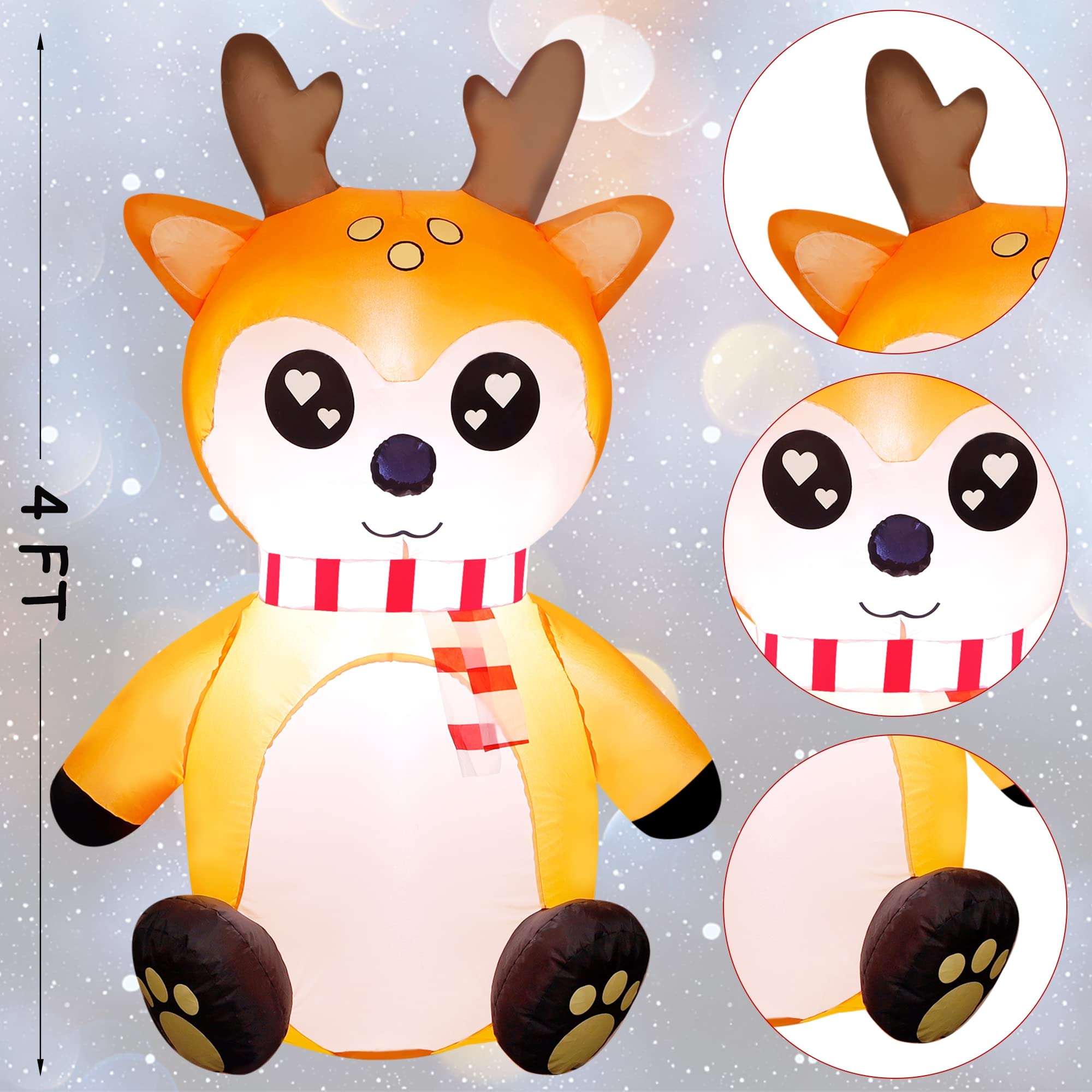 Foto 4 pulgar | Reno Inflable Navideño Atdawn De 1,2 M Con Luces Led - Venta Internacional.