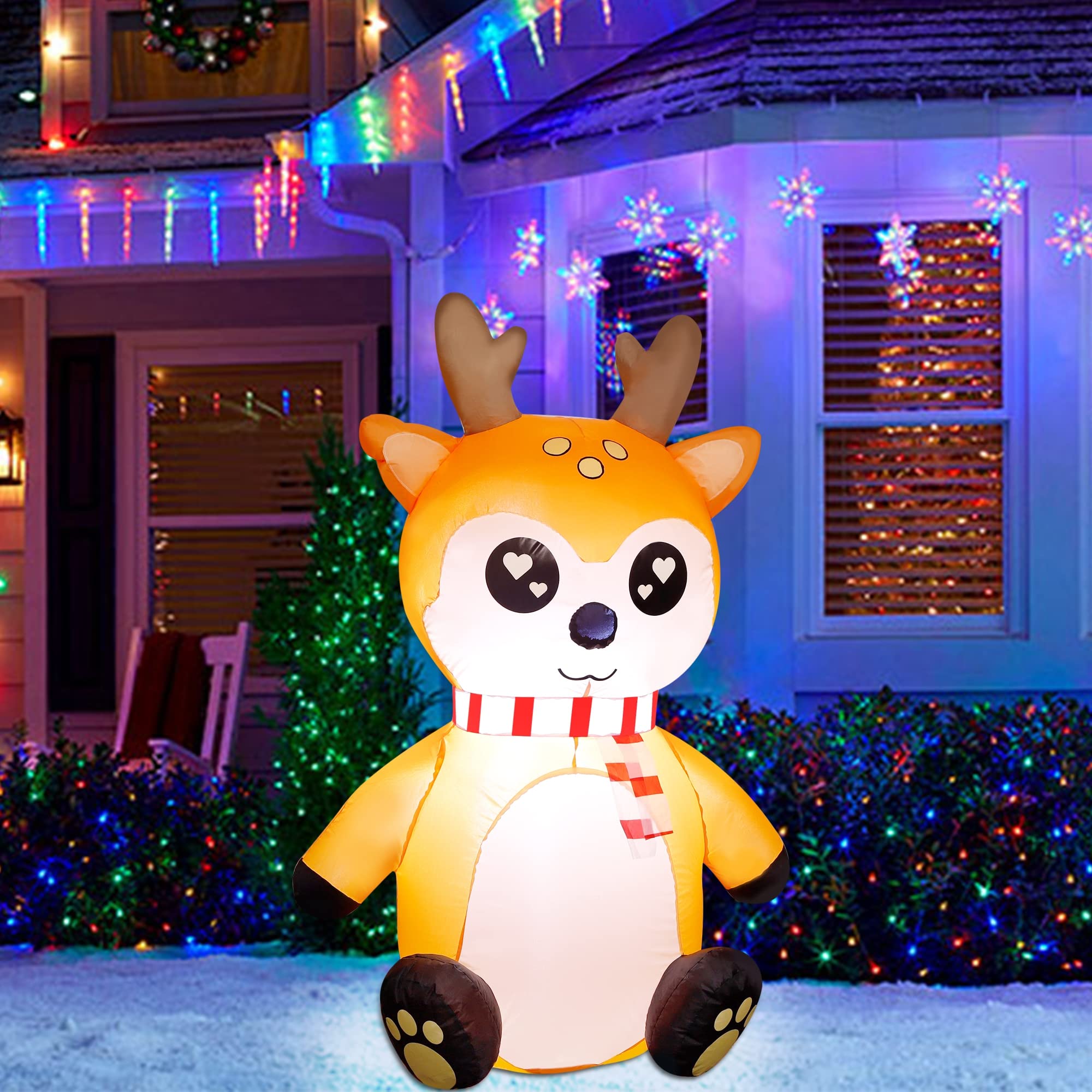 Foto 5 | Reno Inflable Navideño Atdawn De 1,2 M Con Luces Led - Venta Internacional.
