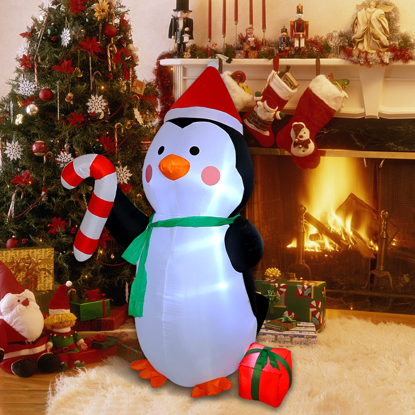 Foto 8 pulgar | Pingüino Inflable Navideño Mortime De 2,3 M Con Luces Led - Venta Internacional.