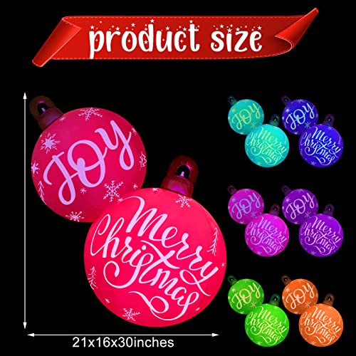 Foto 6 pulgar | Adornos Navideños Con Forma De Bola Hinchable, 76 Cm, Con Led - Venta Internacional.
