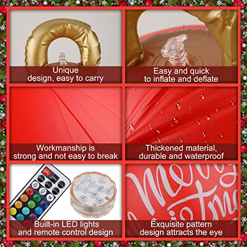 Foto 7 pulgar | Adornos Navideños Con Forma De Bola Hinchable, 76 Cm, Con Led - Venta Internacional.