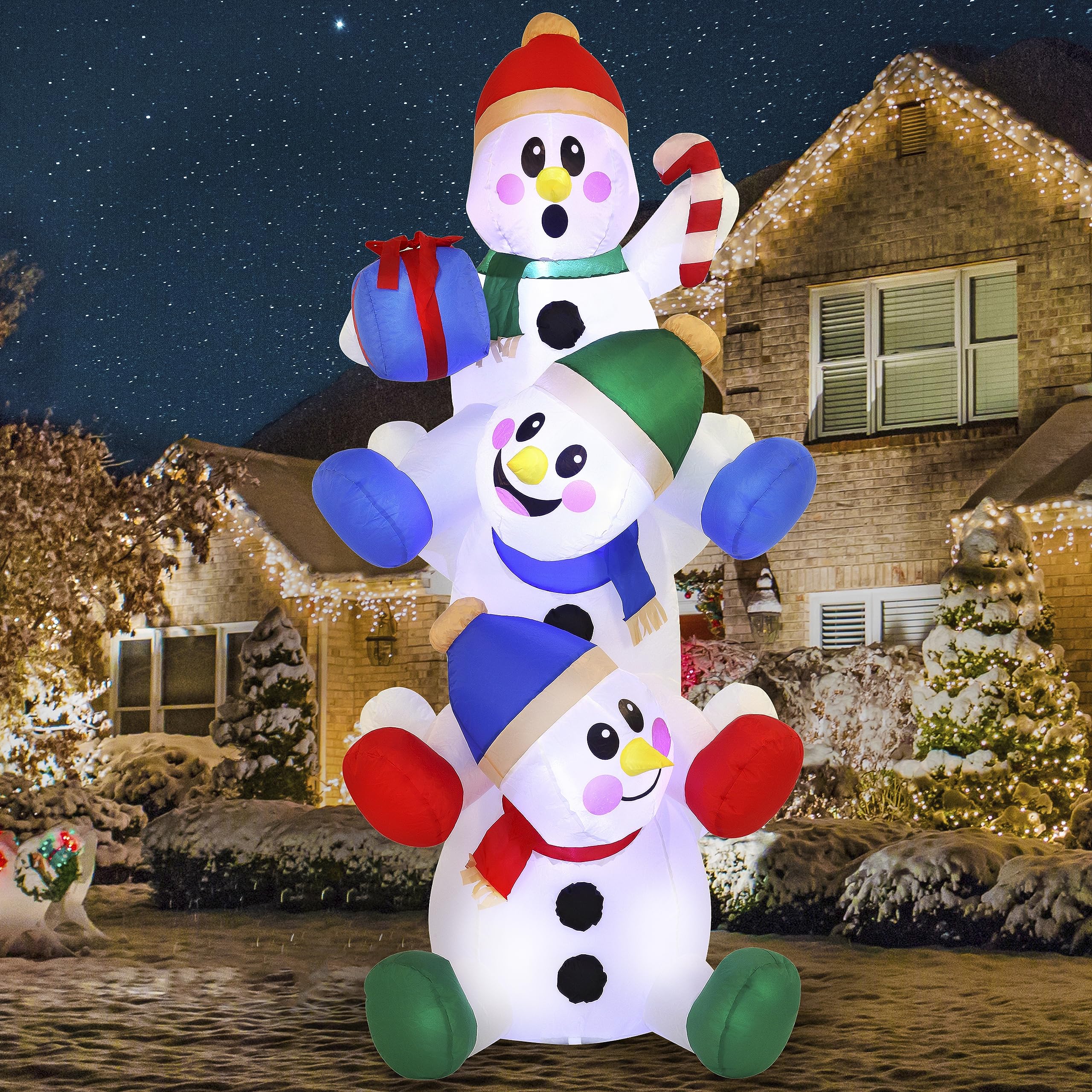 Foto 2 pulgar | Muñeco De Nieve Hinchable Navideño Joiedomi Apilado De 1,8 M Con Led - Venta Internacional.