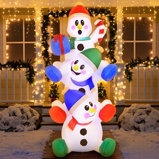 Foto 4 | Muñeco De Nieve Hinchable Navideño Joiedomi Apilado De 1,8 M Con Led - Venta Internacional.