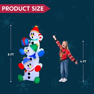 Foto 5 | Muñeco De Nieve Hinchable Navideño Joiedomi Apilado De 1,8 M Con Led - Venta Internacional.
