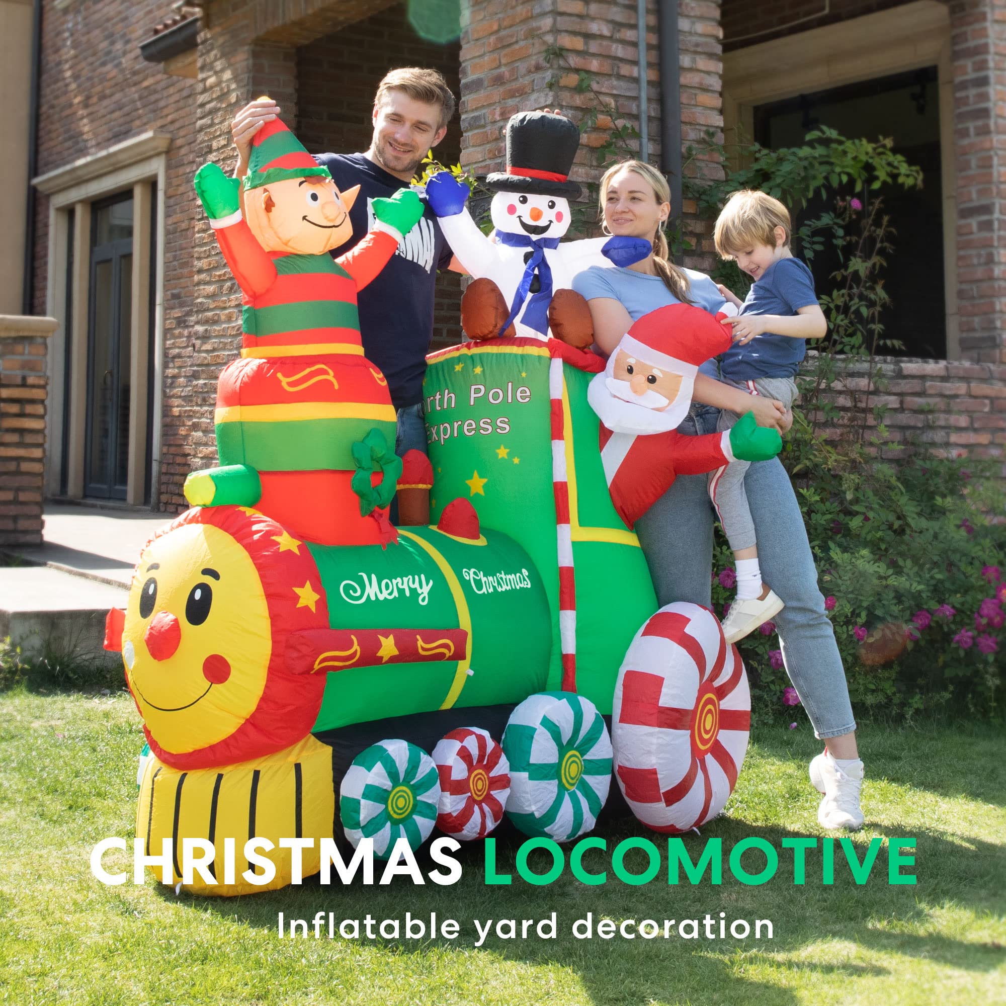 Foto 2 | Papá Noel Inflable Navideño Vivohome De 1,8 M Con Luces Led - Venta Internacional.