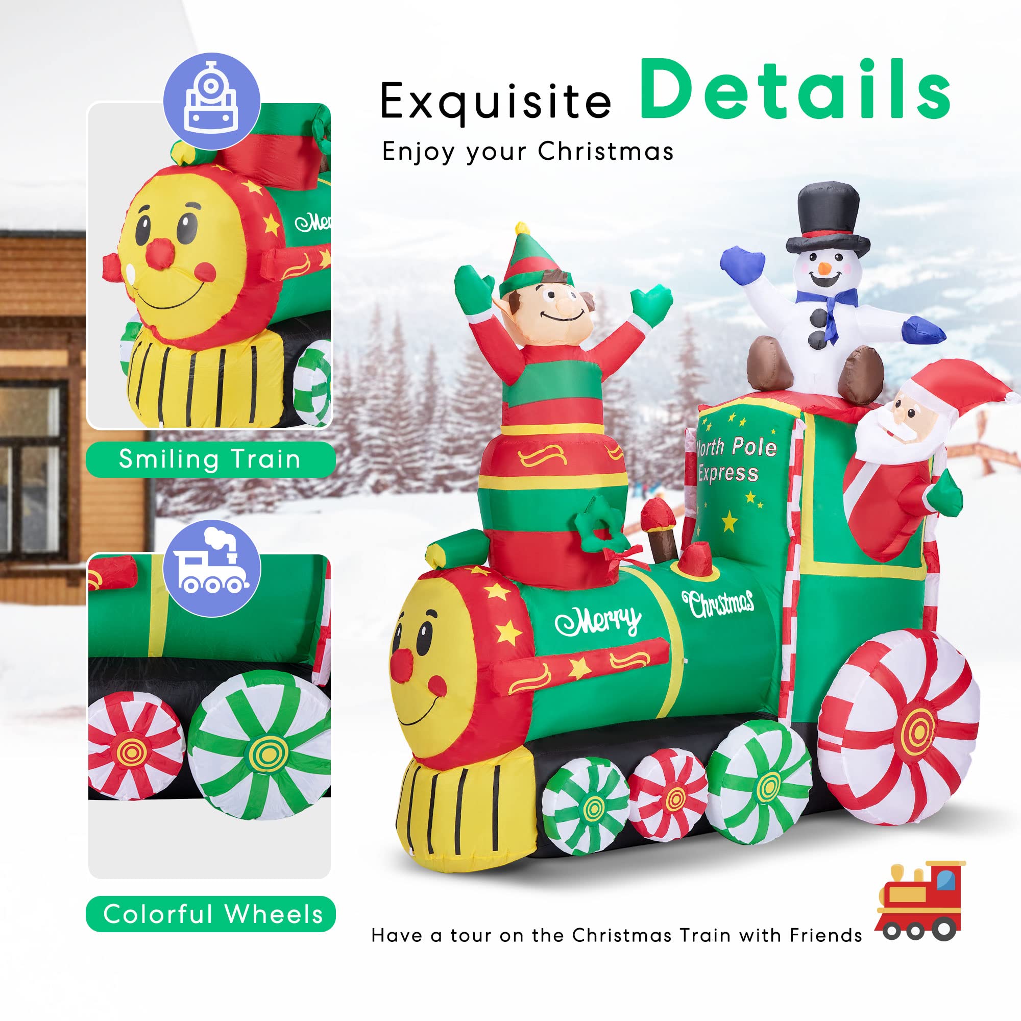 Foto 4 pulgar | Papá Noel Inflable Navideño Vivohome De 1,8 M Con Luces Led - Venta Internacional.