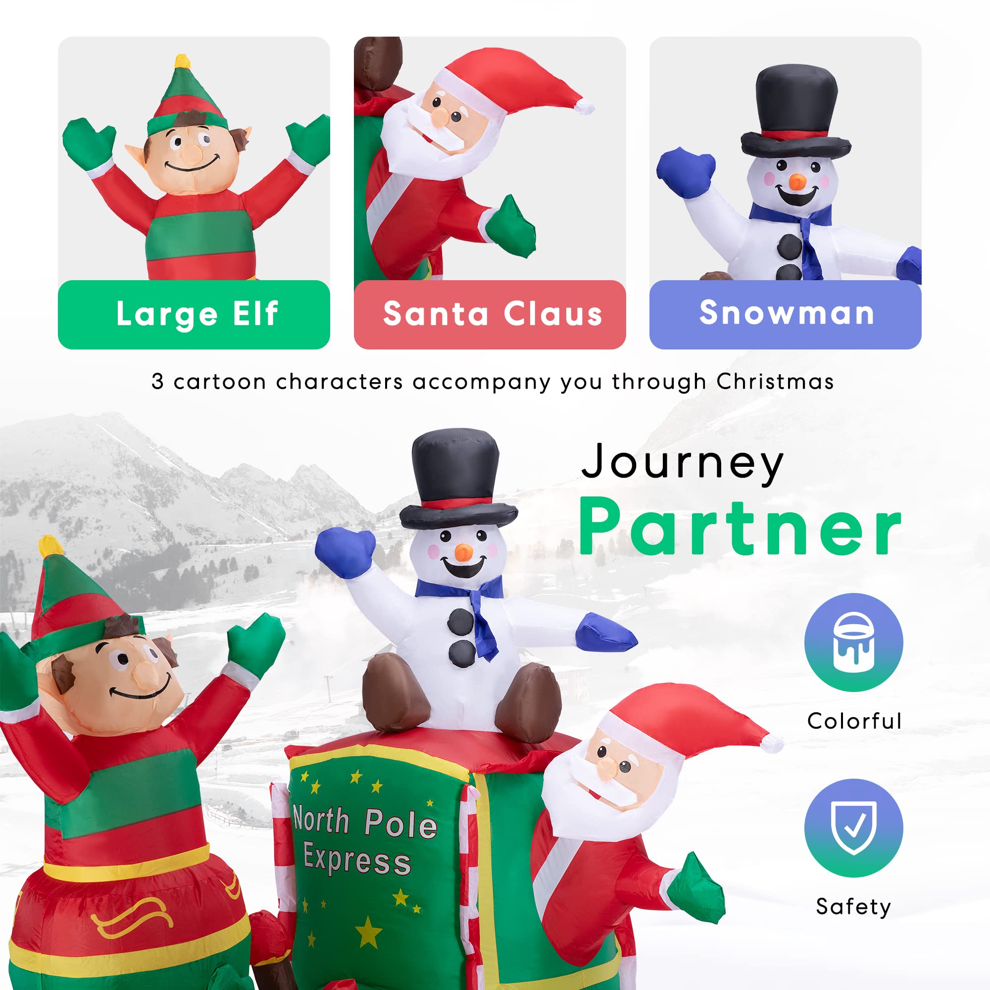 Foto 4 | Papá Noel Inflable Navideño Vivohome De 1,8 M Con Luces Led - Venta Internacional.