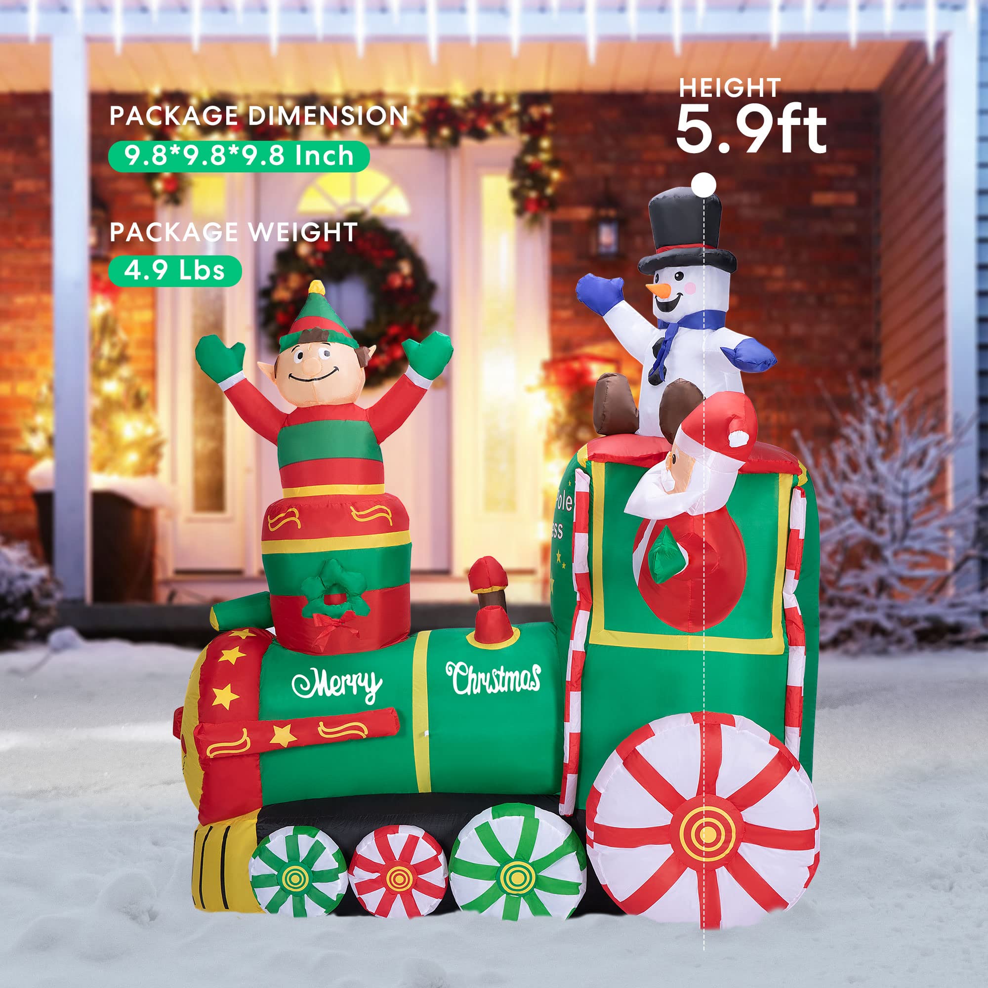 Foto 8 pulgar | Papá Noel Inflable Navideño Vivohome De 1,8 M Con Luces Led - Venta Internacional.