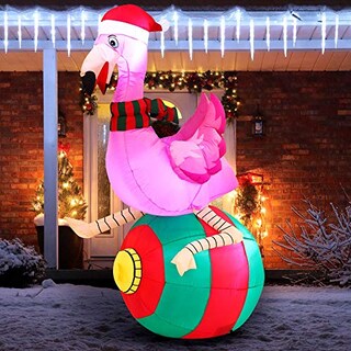 Foto 1 | Inflable Navideño Joiedomi Diseño De Flamenco En Forma De Ornamento 1.8 M- Venta Internacional