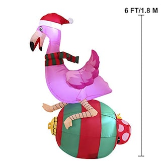 Foto 5 | Inflable Navideño Joiedomi Diseño De Flamenco En Forma De Ornamento 1.8 M- Venta Internacional