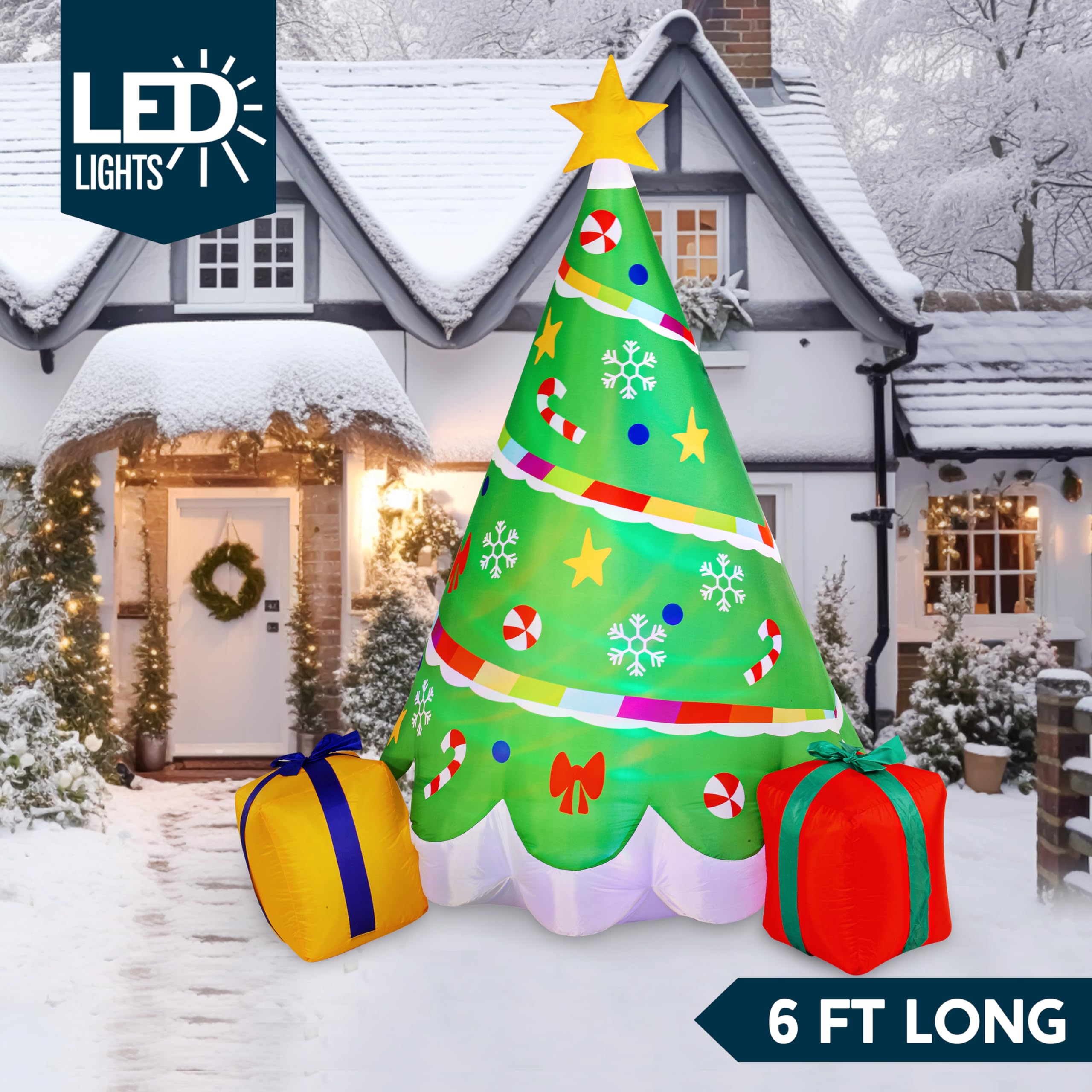 Foto 3 pulgar | Árbol De Navidad Inflable Joiedomi De 6 Pies Con Luces Led - Venta Internacional.