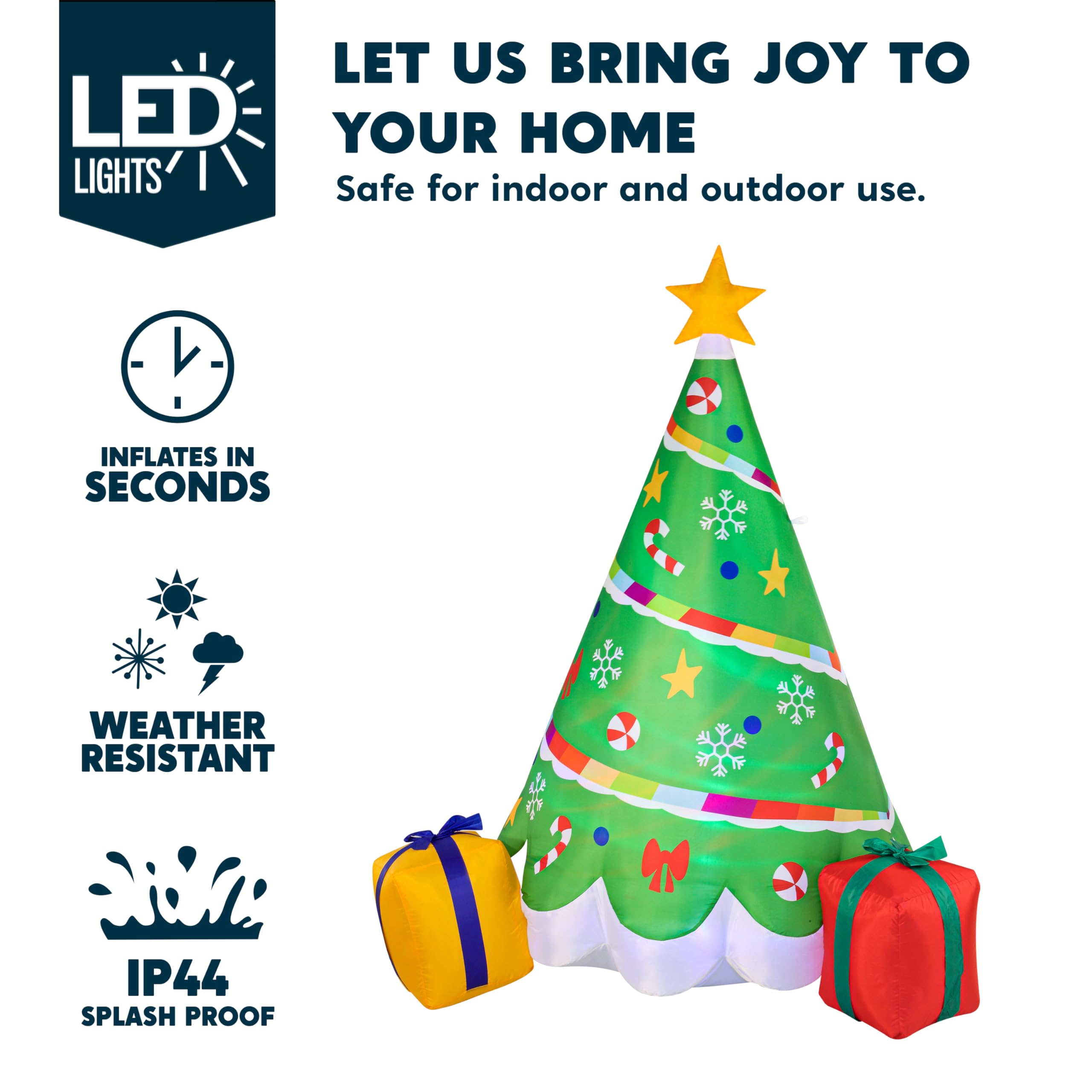 Foto 4 pulgar | Árbol De Navidad Inflable Joiedomi De 6 Pies Con Luces Led - Venta Internacional.