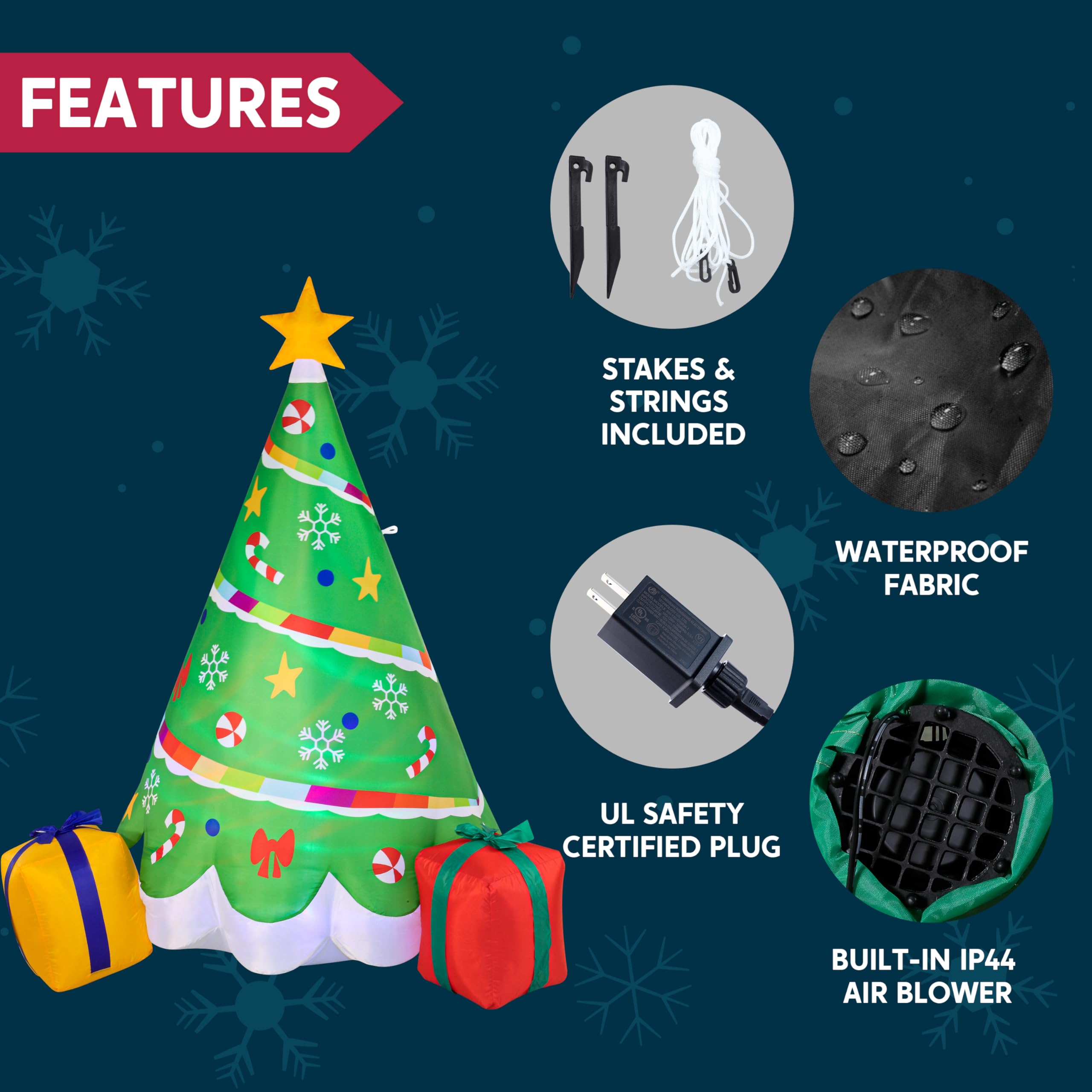 Foto 7 pulgar | Árbol De Navidad Inflable Joiedomi De 6 Pies Con Luces Led - Venta Internacional.
