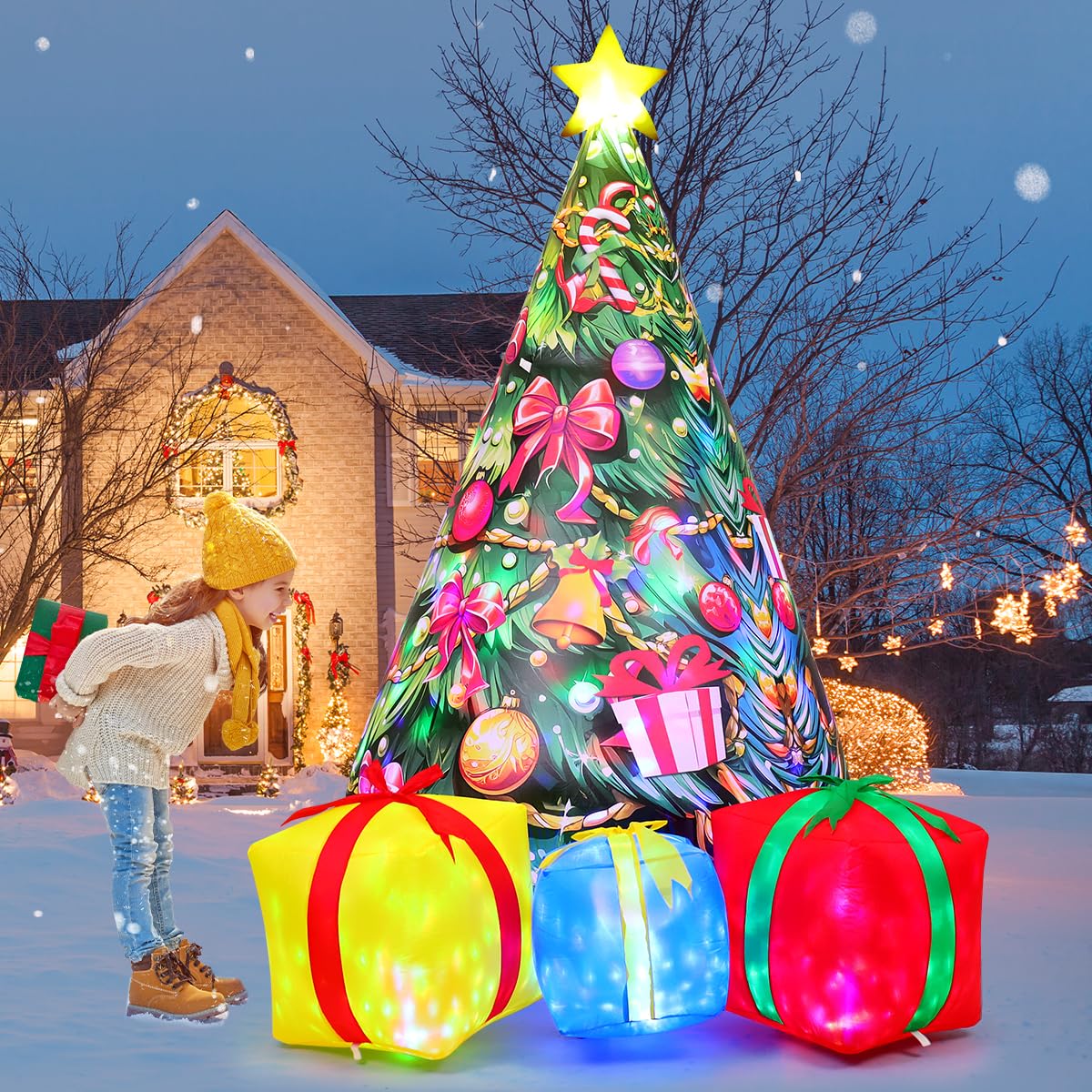 Foto 1 | Árbol Inflable De Navidad Goosh Para Decoración Exterior, 2,4 M, Con Luz - Venta Internacional.