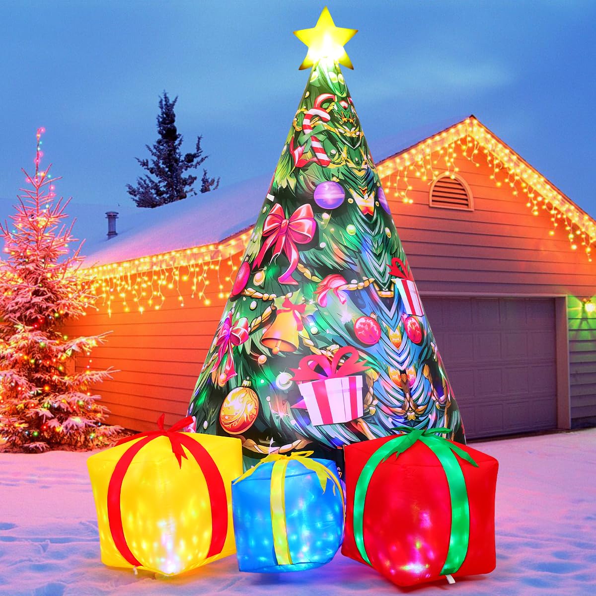 Foto 2 | Árbol Inflable De Navidad Goosh Para Decoración Exterior, 2,4 M, Con Luz - Venta Internacional.