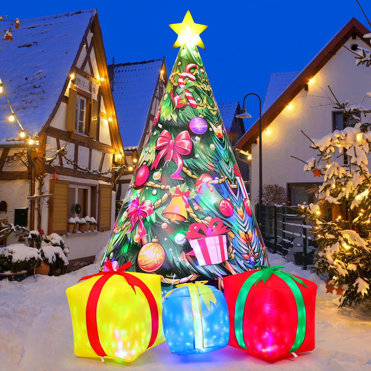 Foto 3 | Árbol Inflable De Navidad Goosh Para Decoración Exterior, 2,4 M, Con Luz - Venta Internacional.