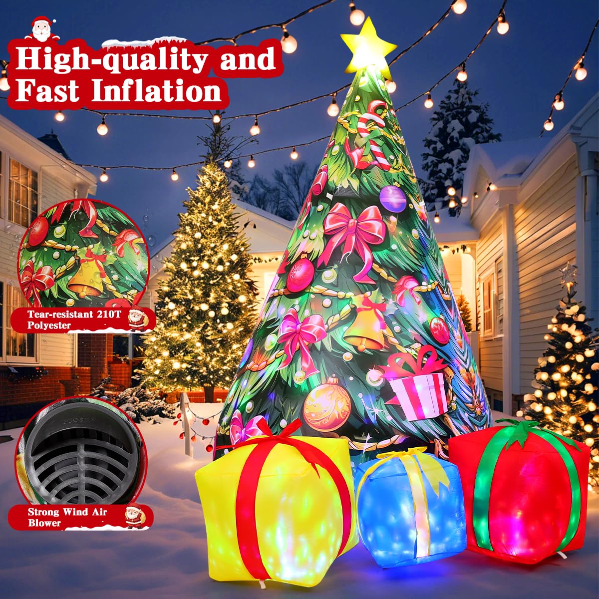 Foto 4 | Árbol Inflable De Navidad Goosh Para Decoración Exterior, 2,4 M, Con Luz - Venta Internacional.