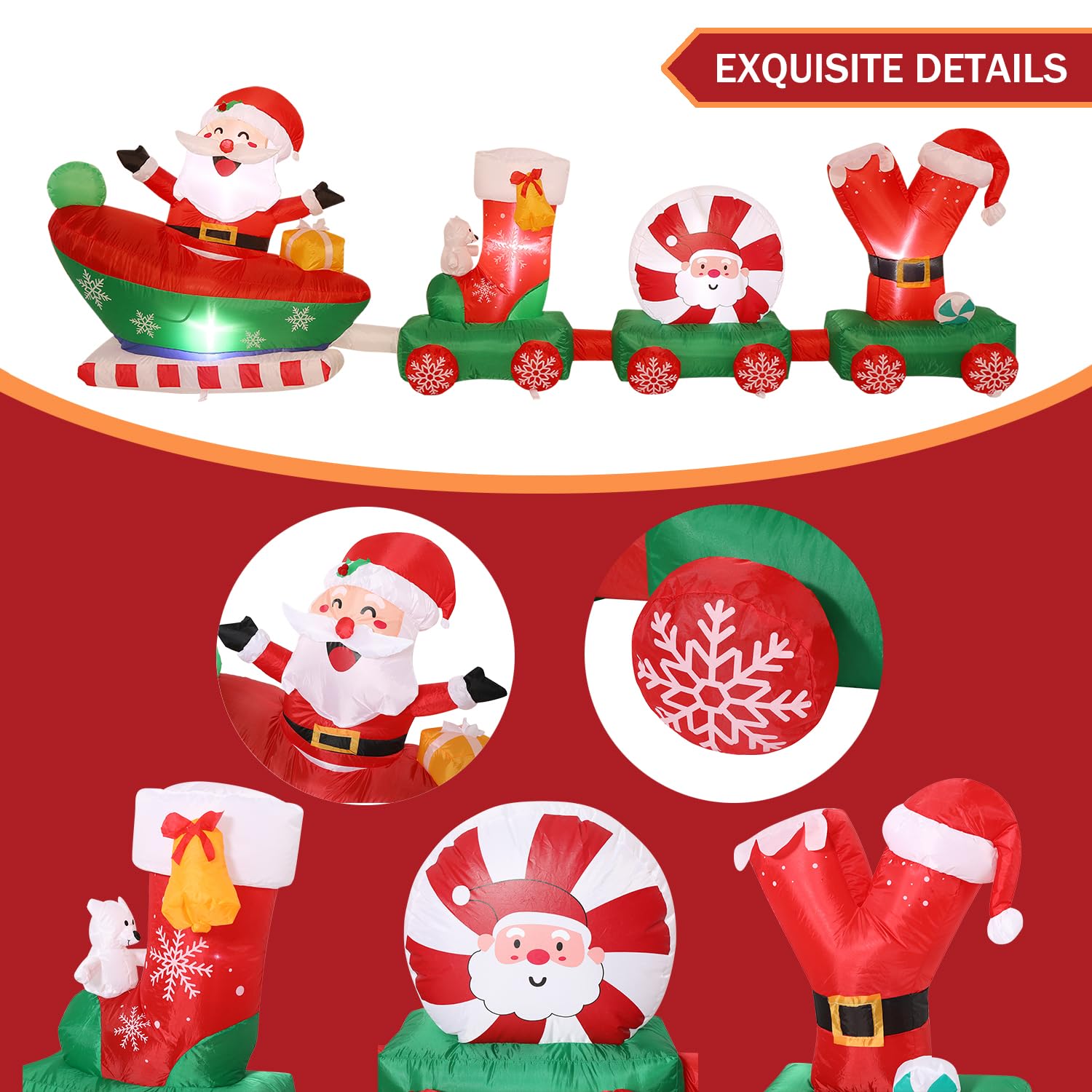 Foto 5 pulgar | Sattiyrch Inflable De Decoración Navideña De Papá Noel - Venta Internacional.