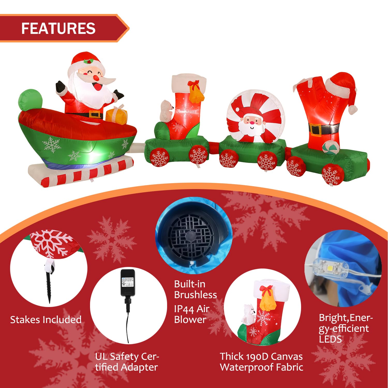 Foto 6 pulgar | Sattiyrch Inflable De Decoración Navideña De Papá Noel - Venta Internacional.