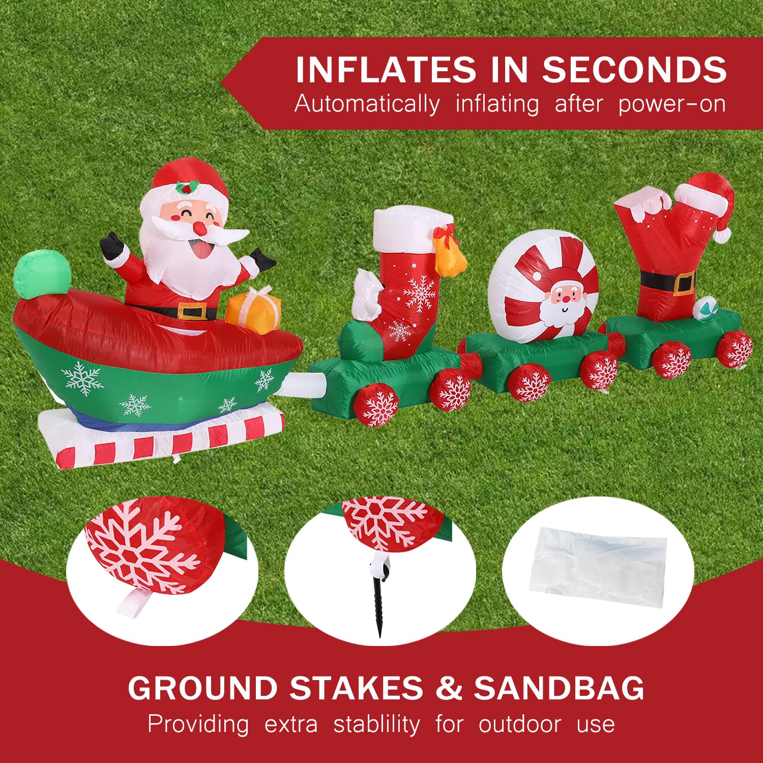 Foto 7 pulgar | Sattiyrch Inflable De Decoración Navideña De Papá Noel - Venta Internacional.
