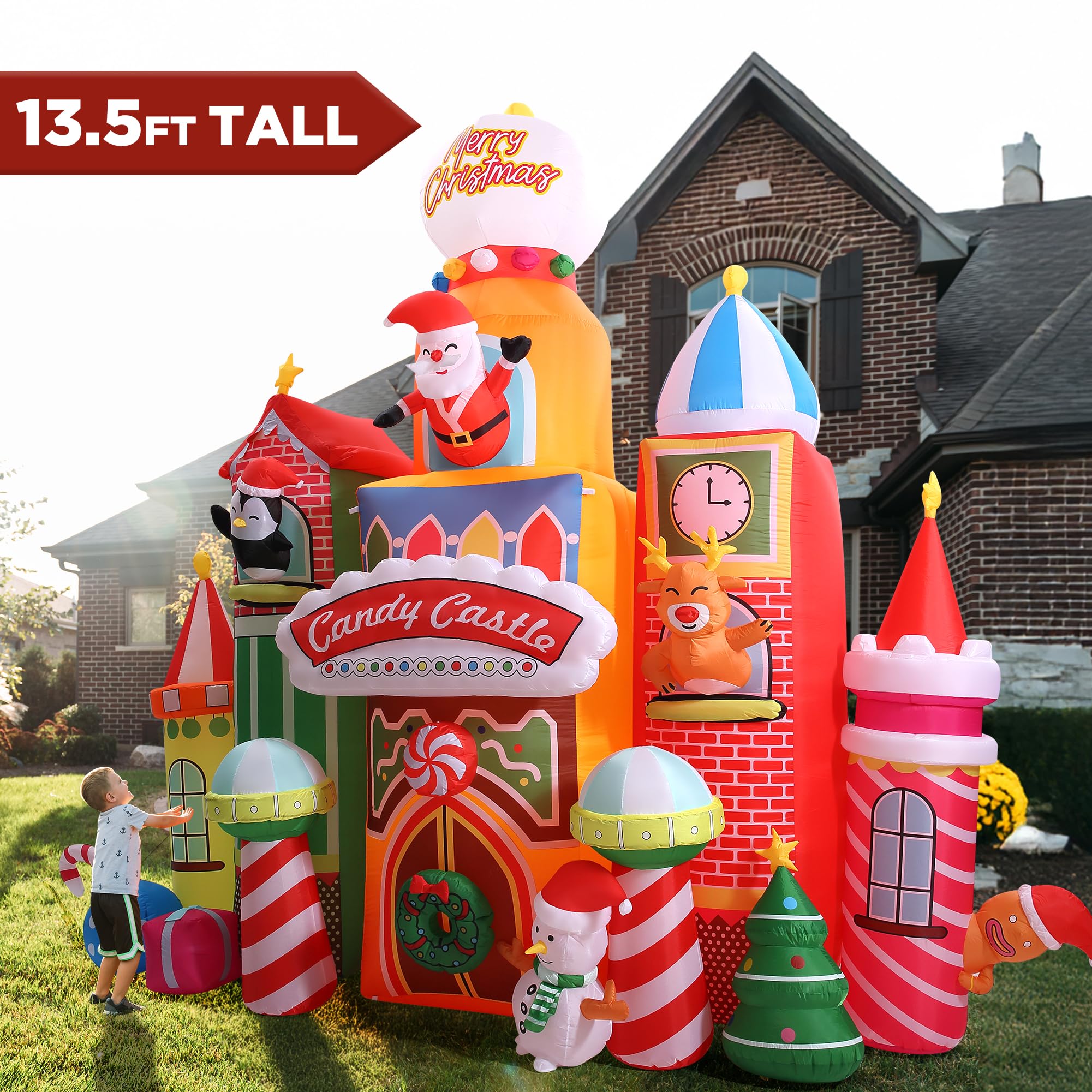 Foto 3 pulgar | Castillo De Caramelos Inflable Navideño De 4,1 M De Altura Con Luces Led - Venta Internacional.