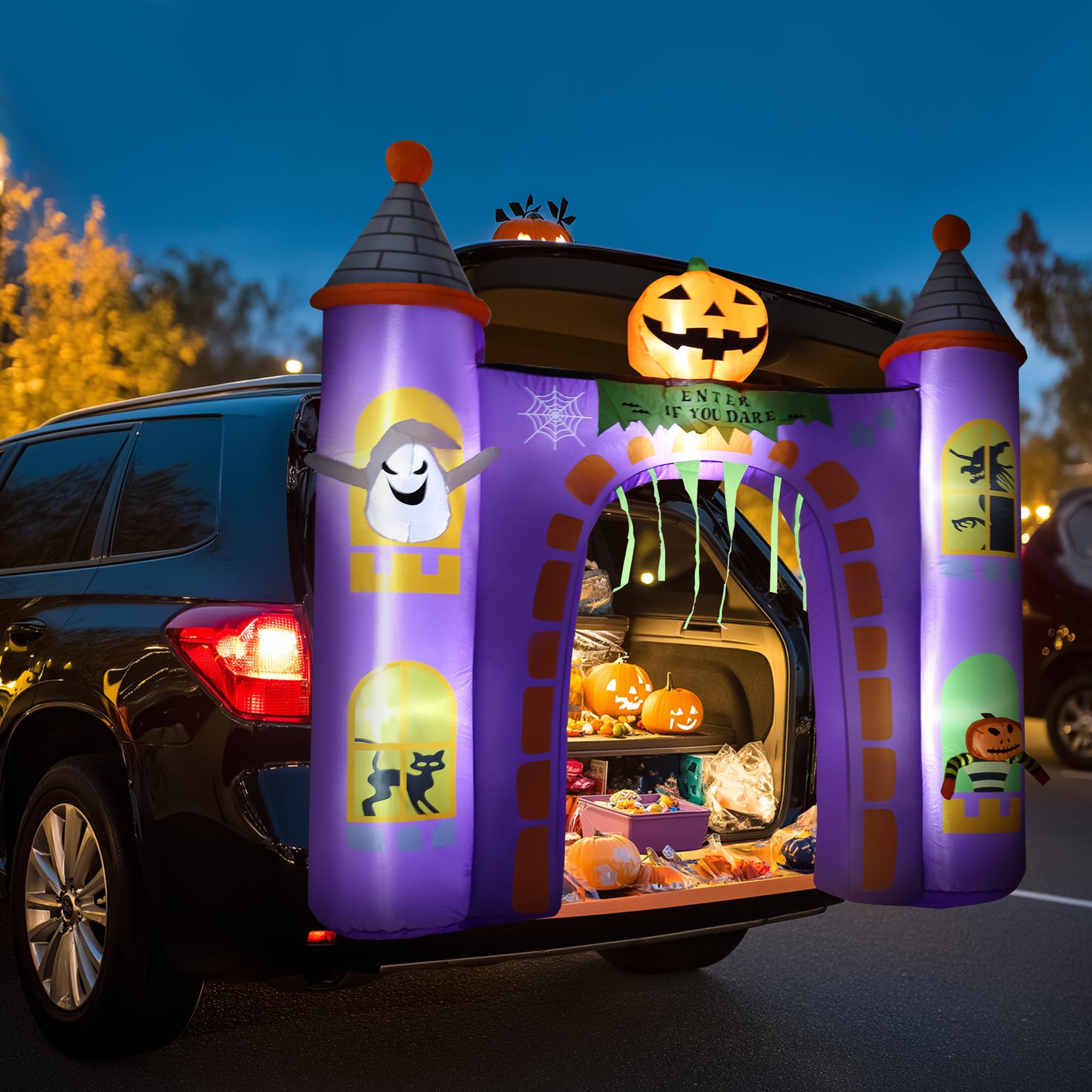Foto 2 | Castillo Embrujado Inflable Zpisf Para Decoración De Halloween, 1,7 M - Venta Internacional.