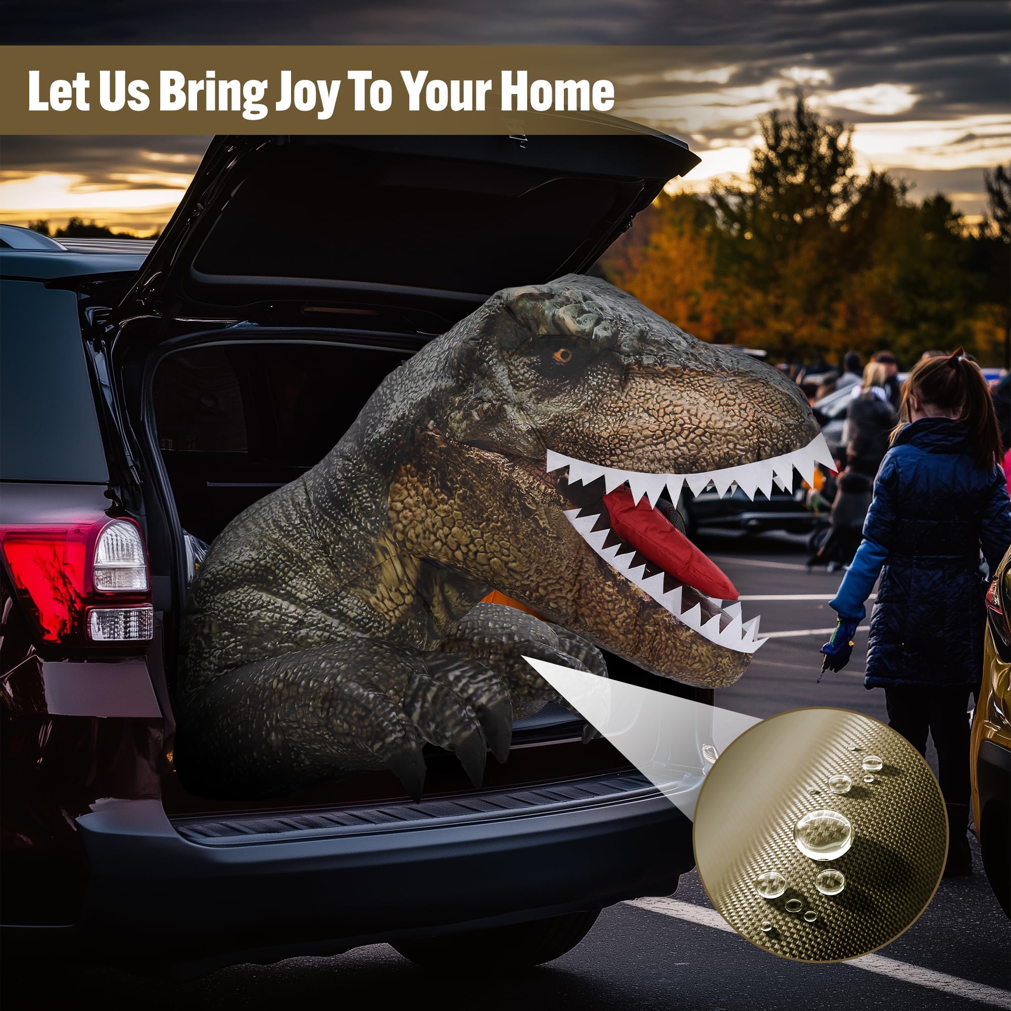 Foto 2 | Decoración Inflable De Halloween Con Diseño De Dinosaurio Zpisf, 1,1 M, Con Led - Venta Internacional.