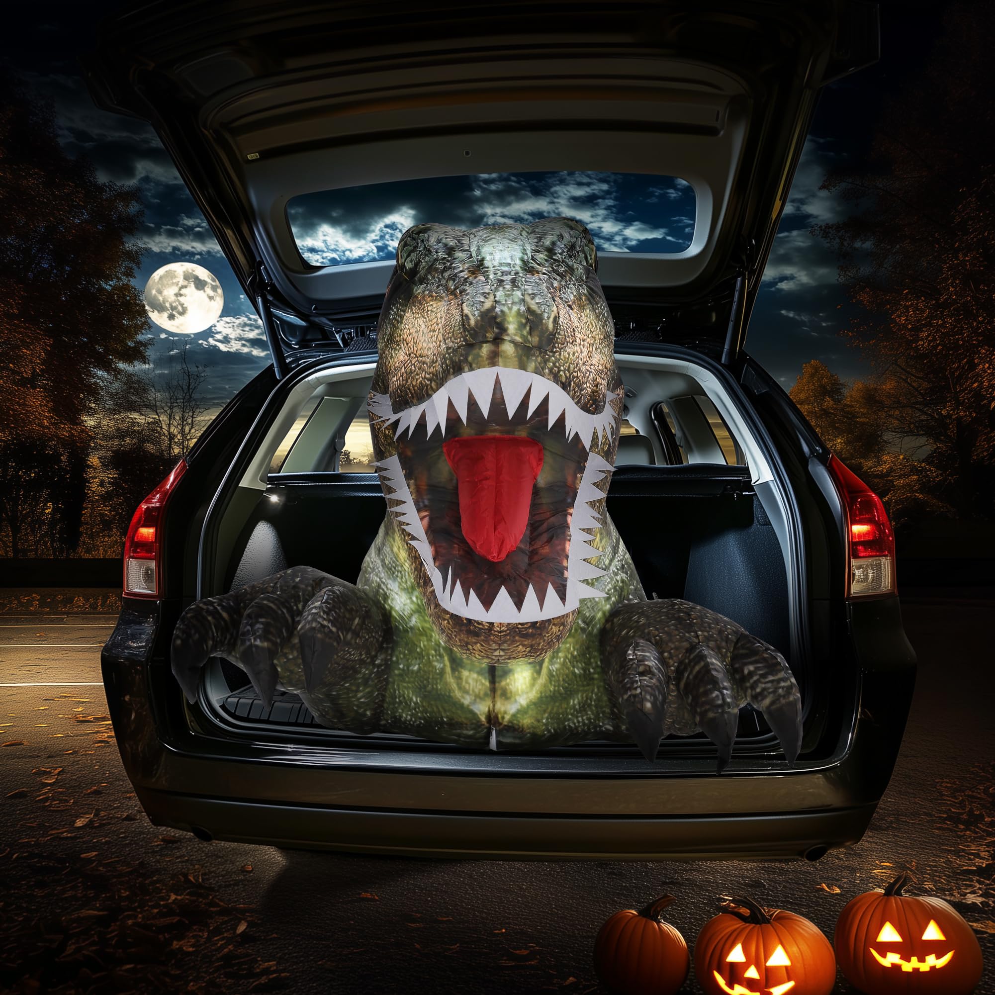 Foto 8 pulgar | Decoración Inflable De Halloween Con Diseño De Dinosaurio Zpisf, 1,1 M, Con Led - Venta Internacional.