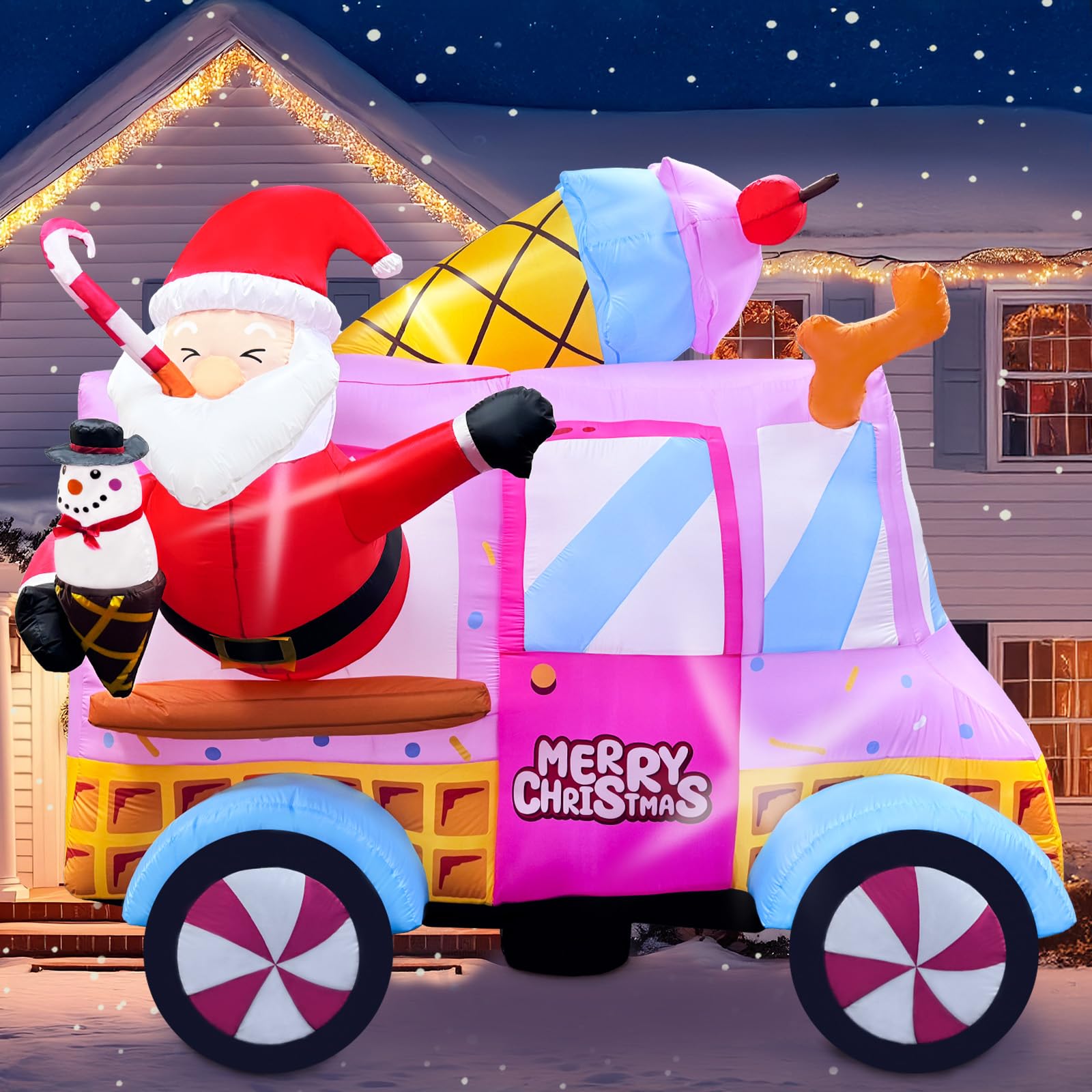 Foto 2 pulgar | Inflable Navideño Ourwarm Santa Ice Cream-Venta Internacional