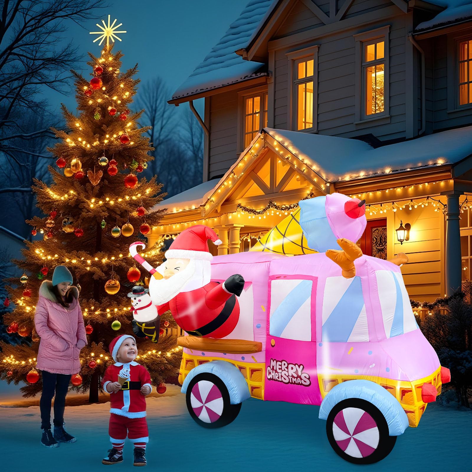 Foto 4 pulgar | Inflable Navideño Ourwarm Santa Ice Cream-Venta Internacional