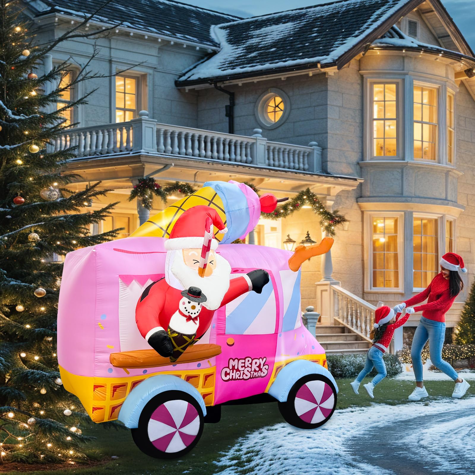 Foto 8 pulgar | Inflable Navideño Ourwarm Santa Ice Cream-Venta Internacional