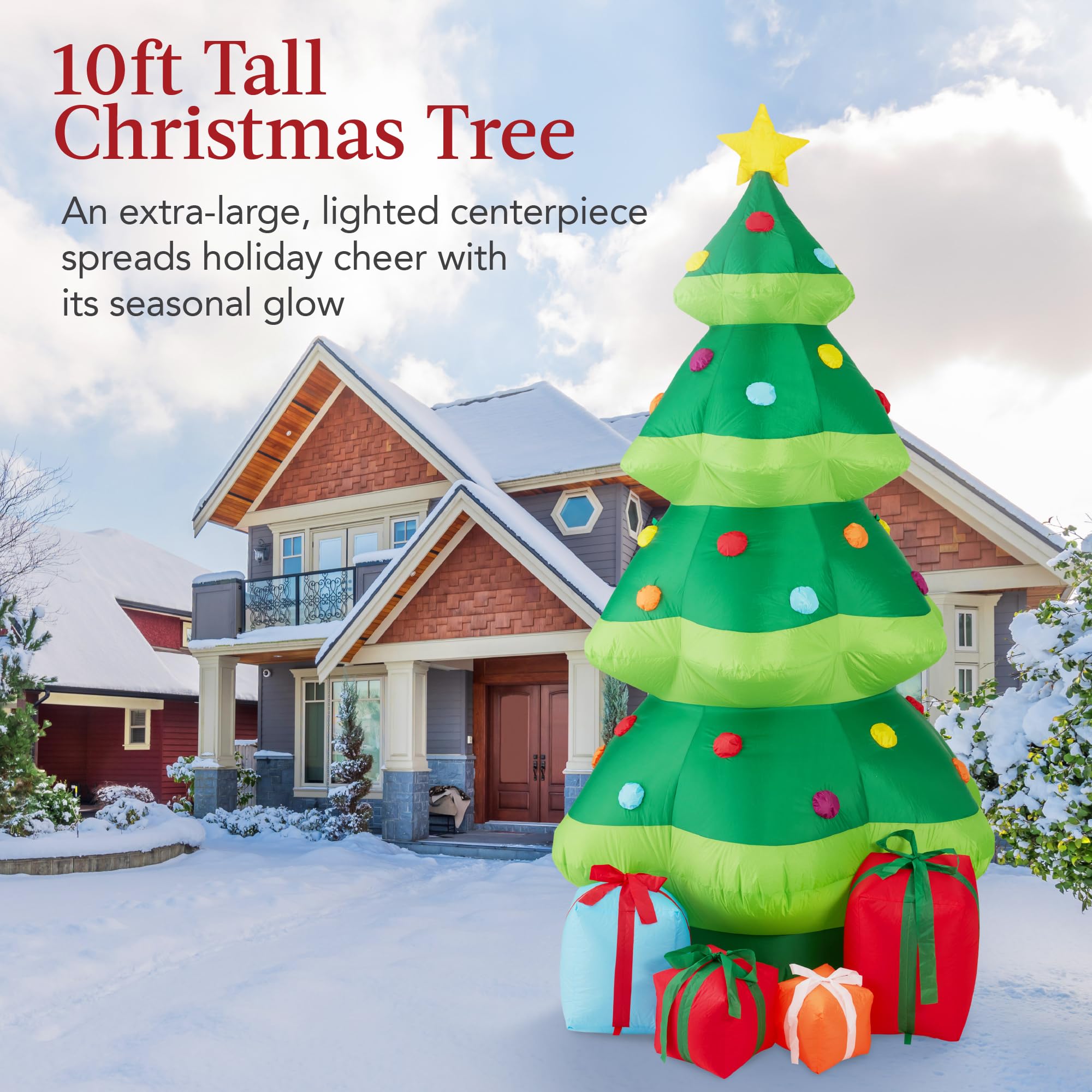 Foto 3 pulgar | Árbol de Navidad Inflable Best Choice Products 10 Pies con 10 Luces Led - Venta Internacional